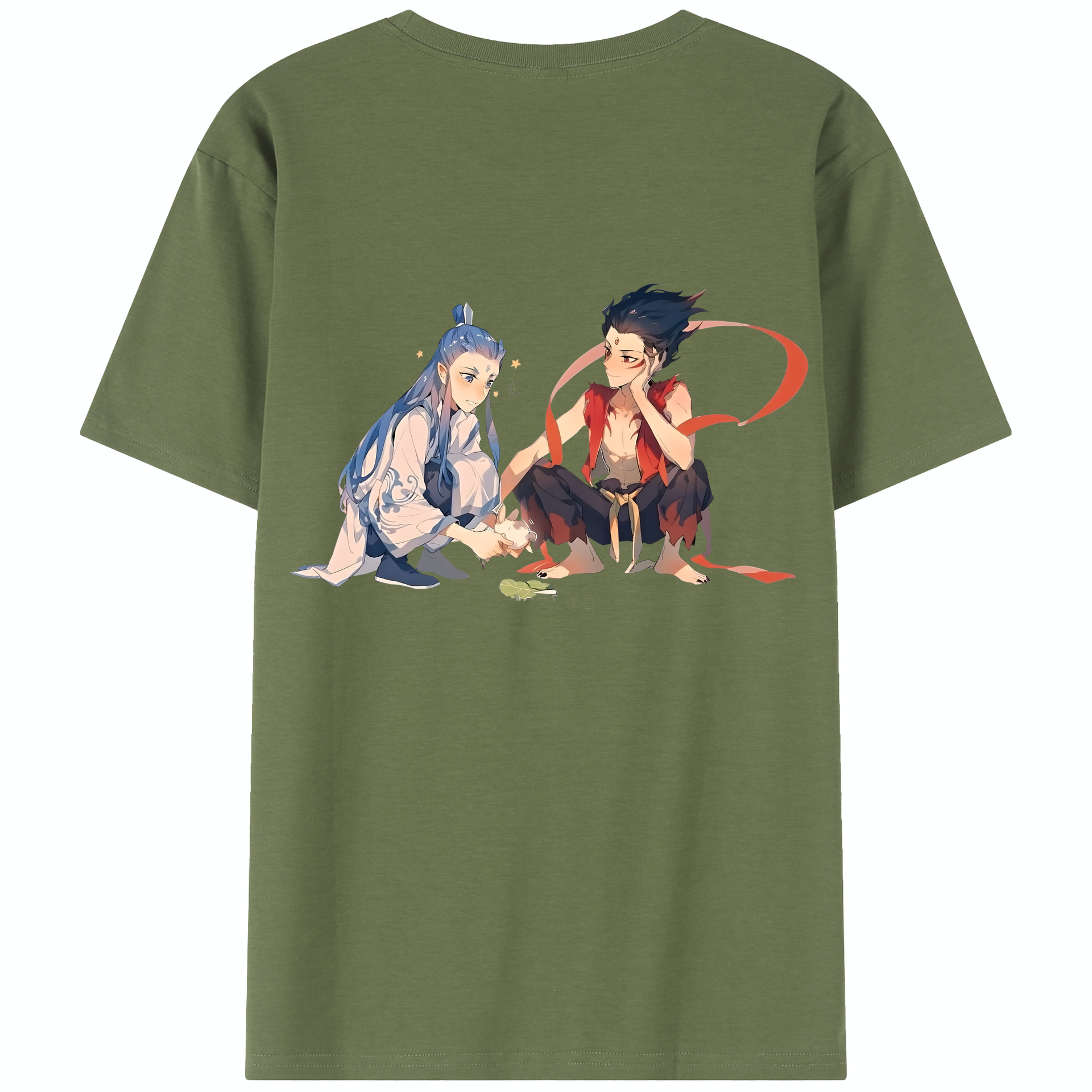 （画像用） Ne Zha 2 ナタ 魔童の大暴れ 綿100％半袖Tシャツ（背面プリント）